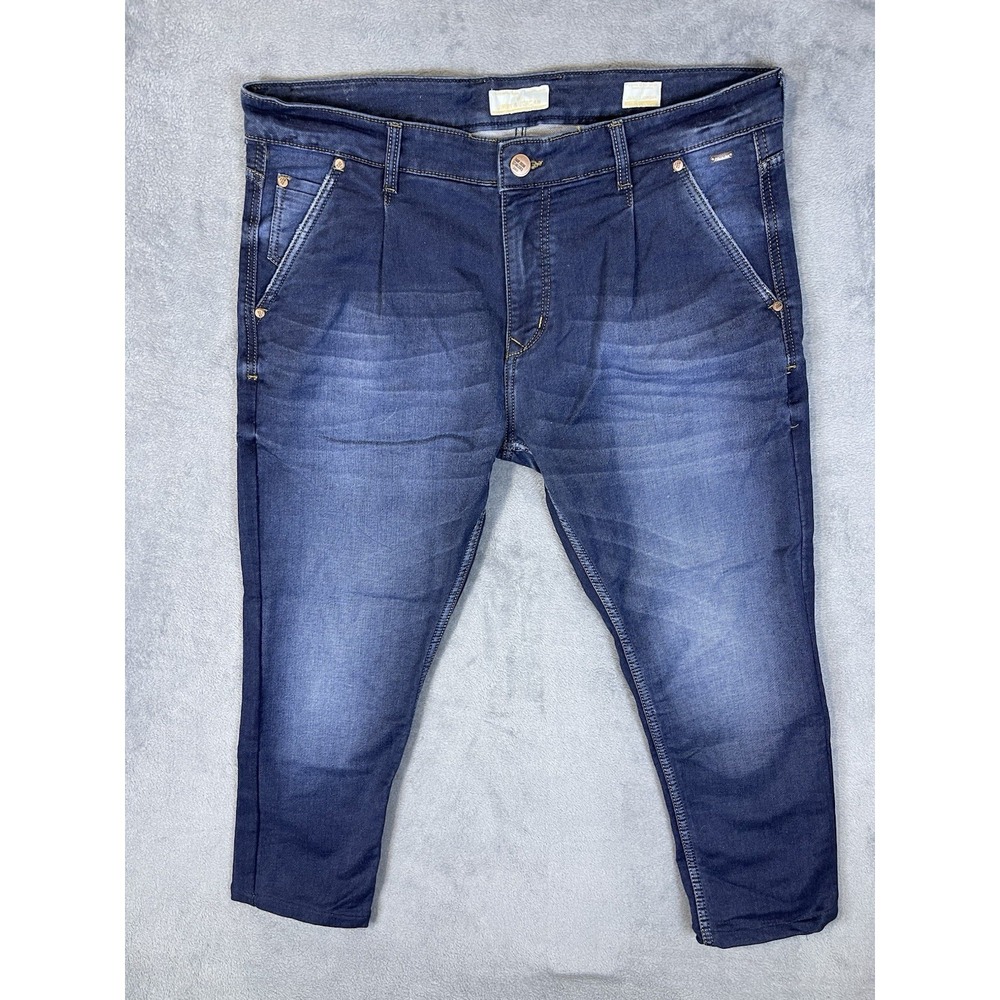 Jimmy & Jordan Jeans Mens 40x25 Blue Dark Wash Denim Straight Motorcycle Rider